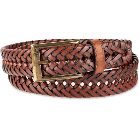 Dockers Mens Leather Braided Belt Fully Adjustable Classic Dress Casual Belt - Picture 2 of 7